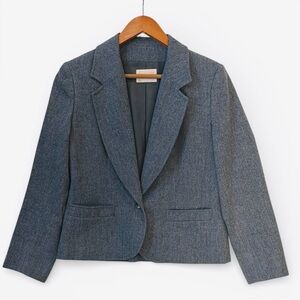 Vintage Pendleton 100% Virgin Wool Blazer Gray Tailored Jacket Size 8
